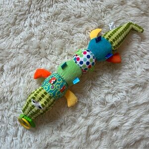 4-in-1 Musical Plush Baby Toy Rattle Crinkle Crocodile Tummy Time Learning Toy